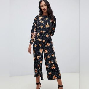 ASOS open back cropped floral jumpsuit